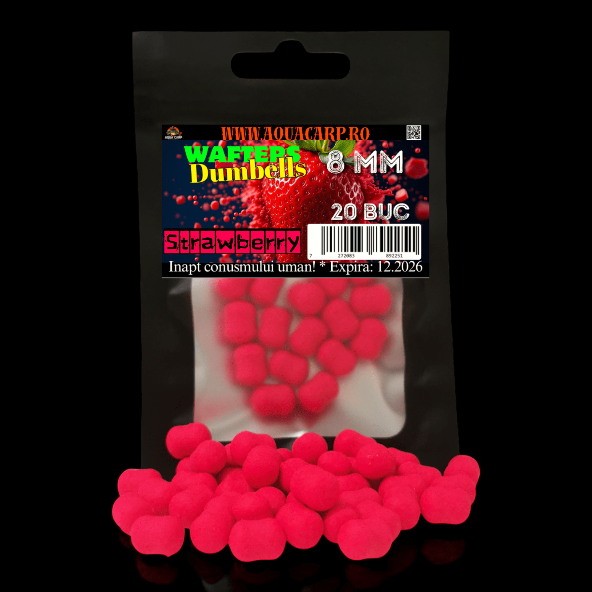 Dumbells Wafters 8mm Strawberry 20buc