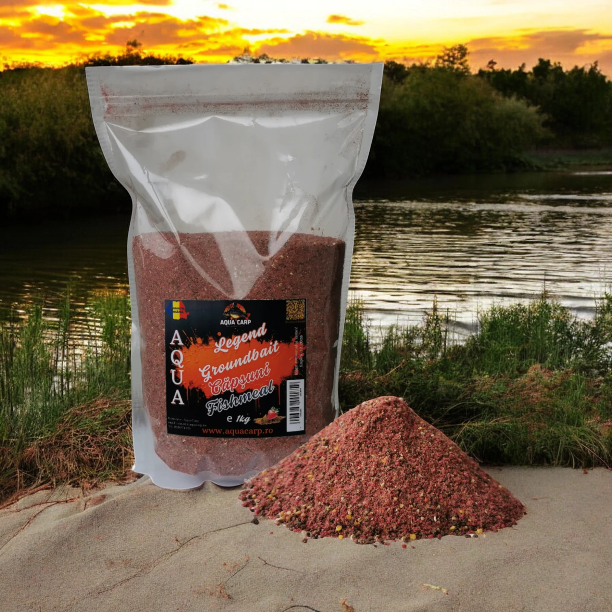 Groundbait Aqua Legend Căpșuni & FishMeal 1kg