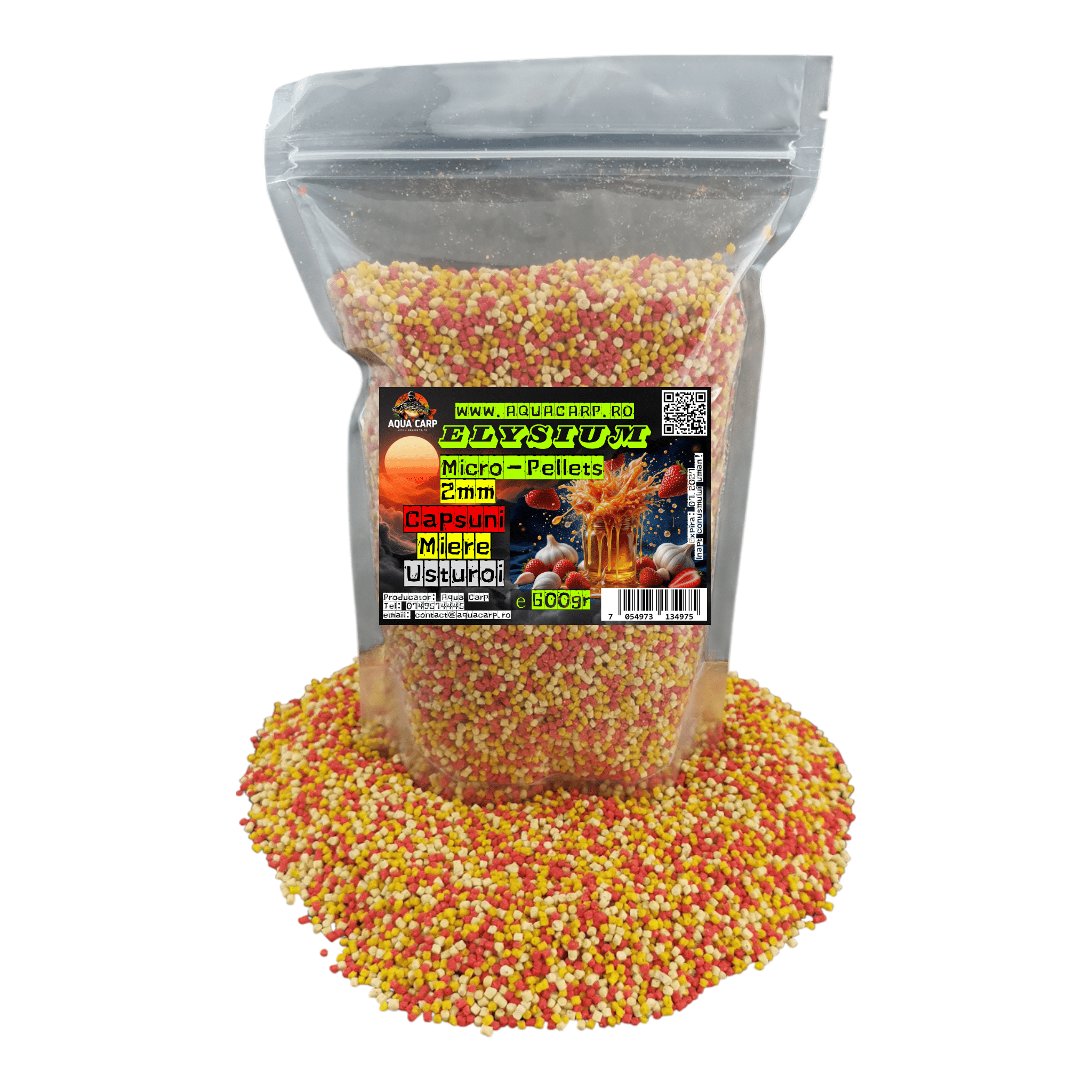 Micropeleti AquaCarp Elysium 2mm Capsuni & Miere & Usturoi 600gr