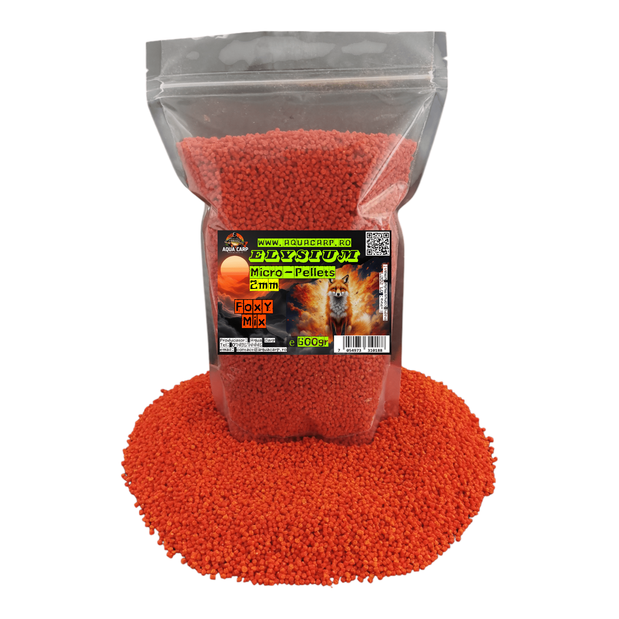Micropeleti AquaCarp Elysium 2mm FoxY 600gr