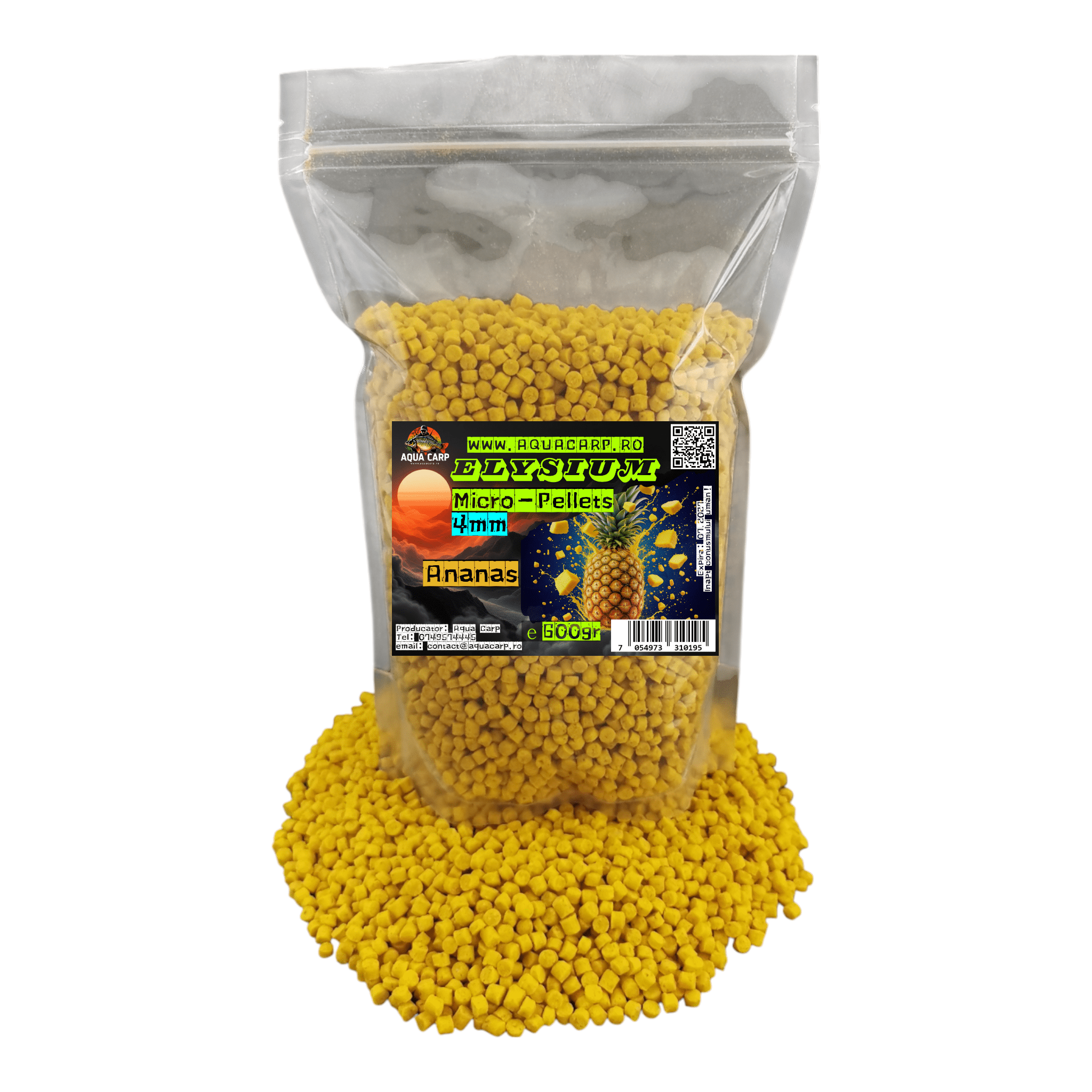 Micropeleti AquaCarp Elysium 4mm Ananas 600gr
