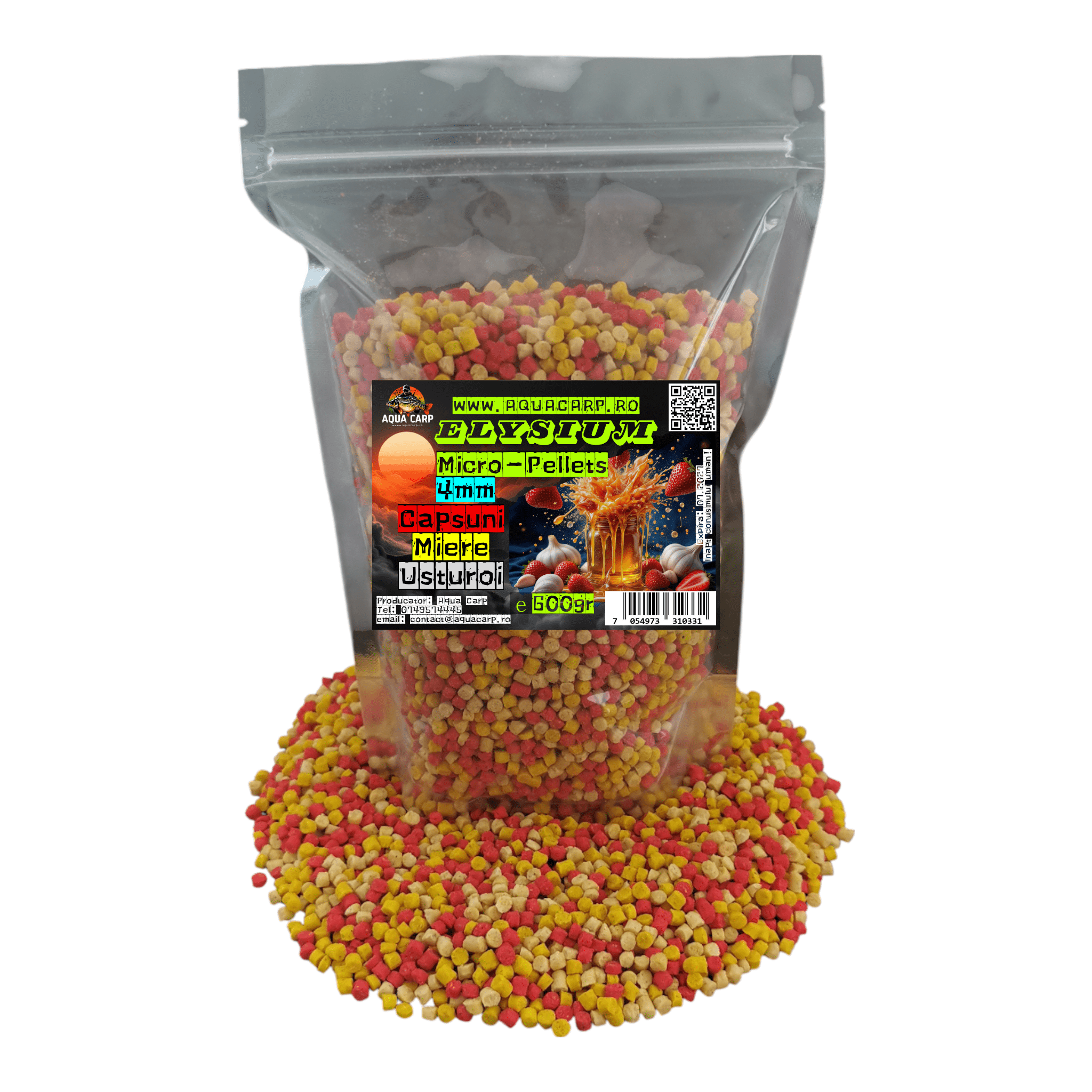 Micropeleti AquaCarp Elysium 4mm Capsuni & Miere & Usturoi 600gr