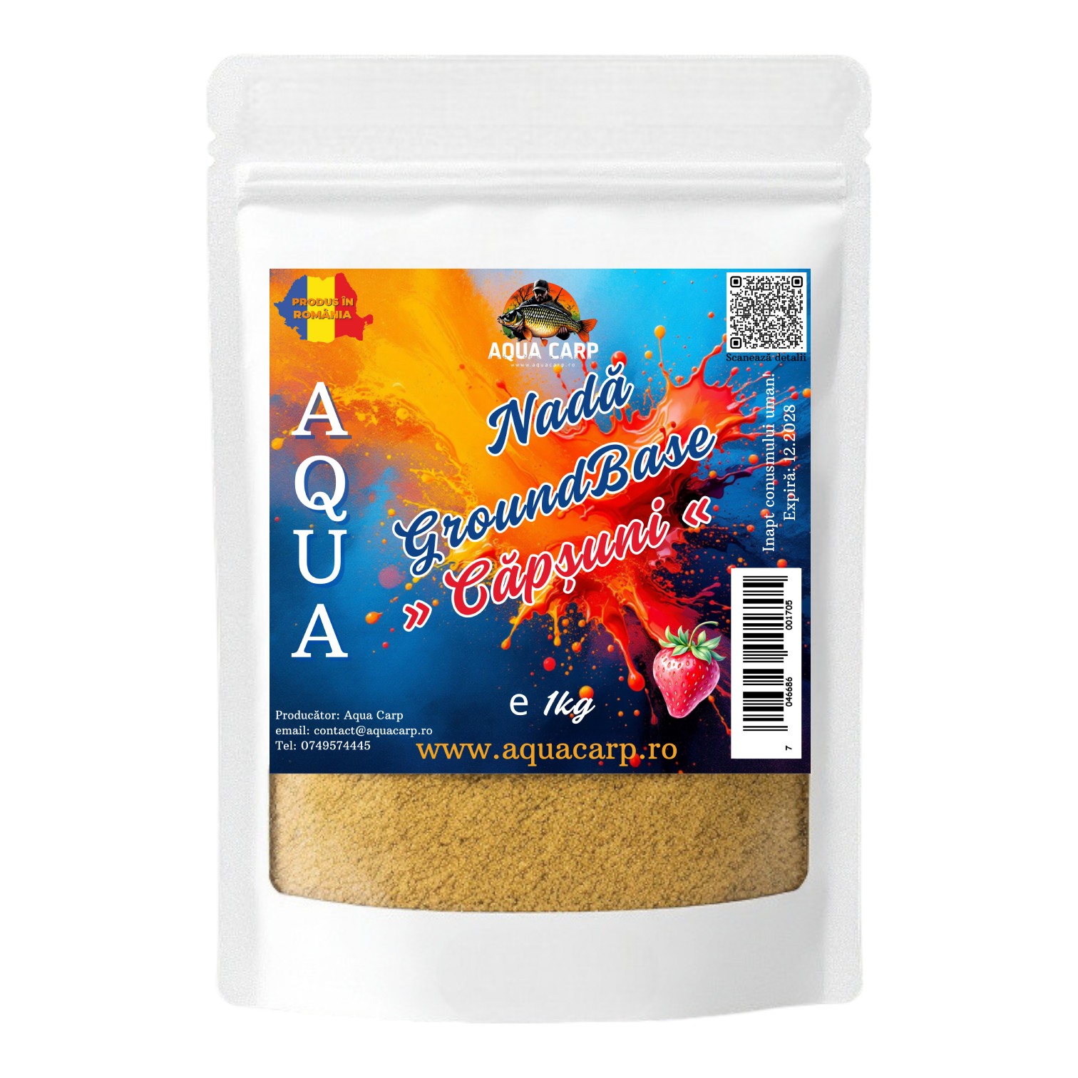 Nadă Aqua GroundBase Căpșuni 1kg