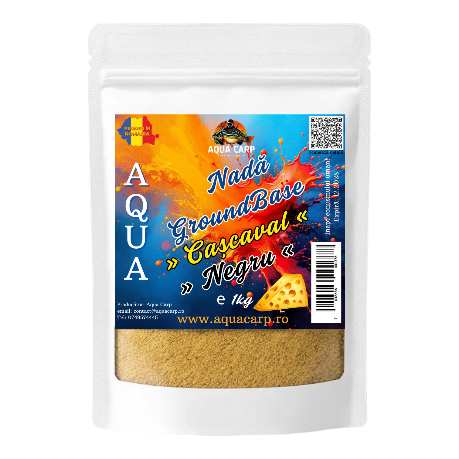 Nadă Aqua GroundBase Cașcaval negru 1kg