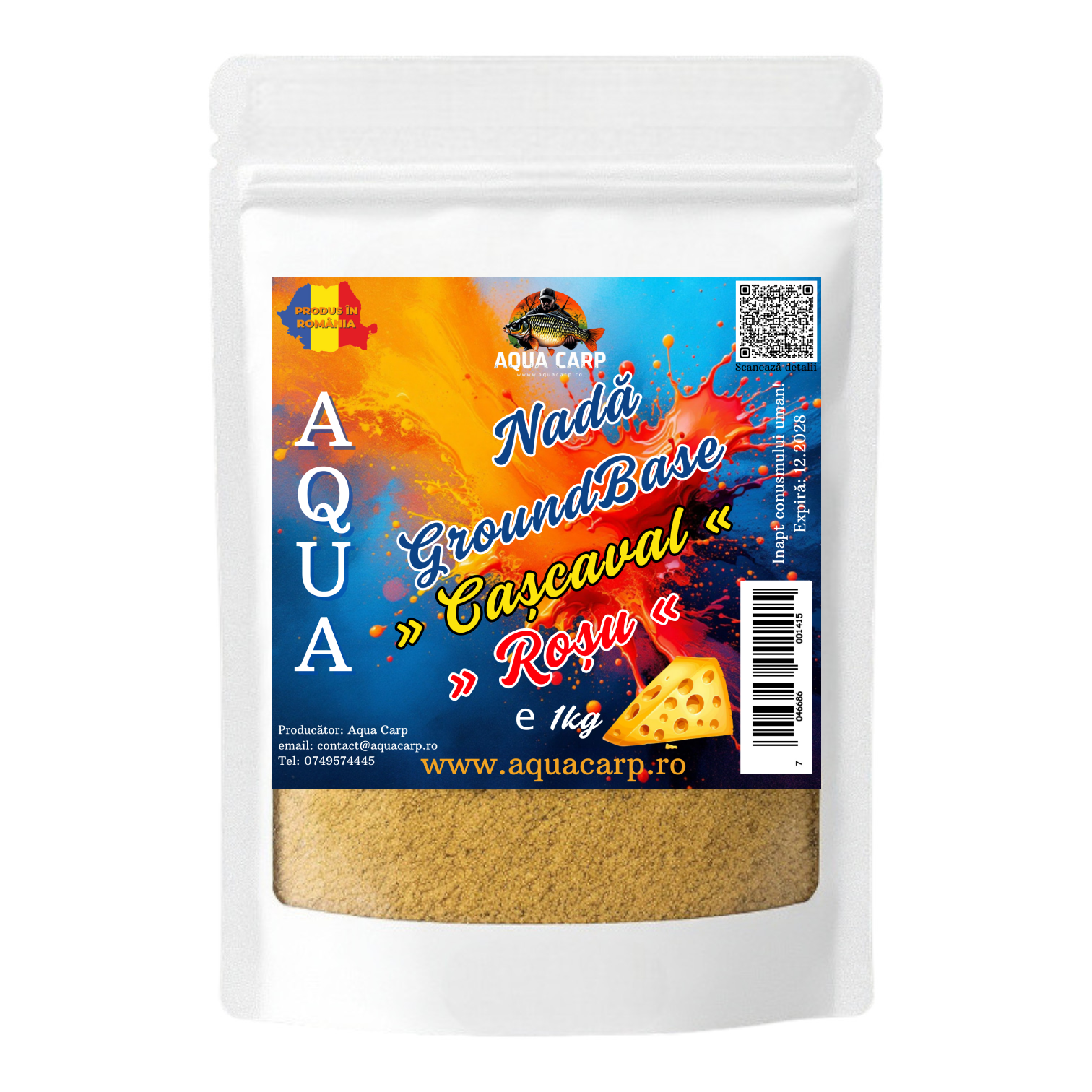 Nadă Aqua GroundBase Cașcaval roșu 1kg