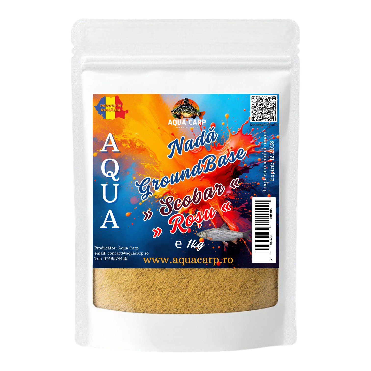 Nadă Aqua GroundBase Scobar roșu 1kg