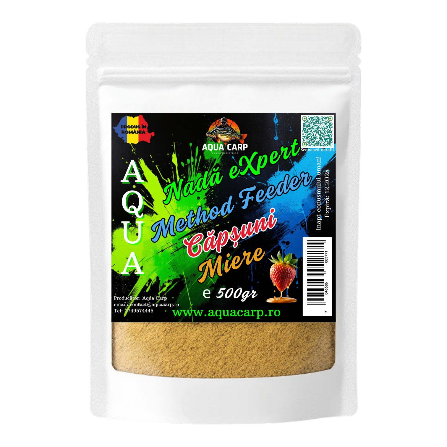 Nadă Aqua eXpert Method Feeder Căpșuni & Miere 500gr