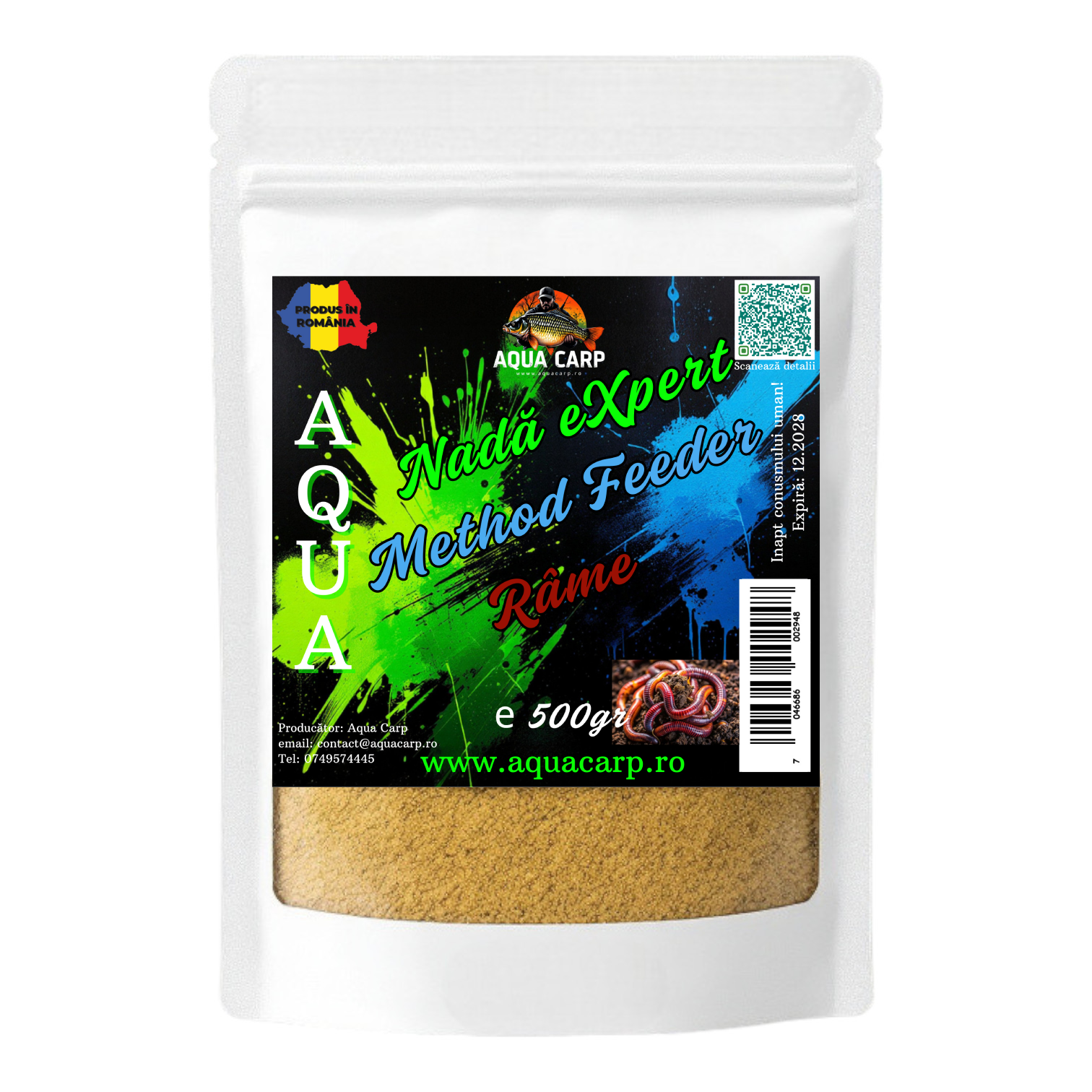 Nadă Aqua eXpert Method Feeder Râme 500gr