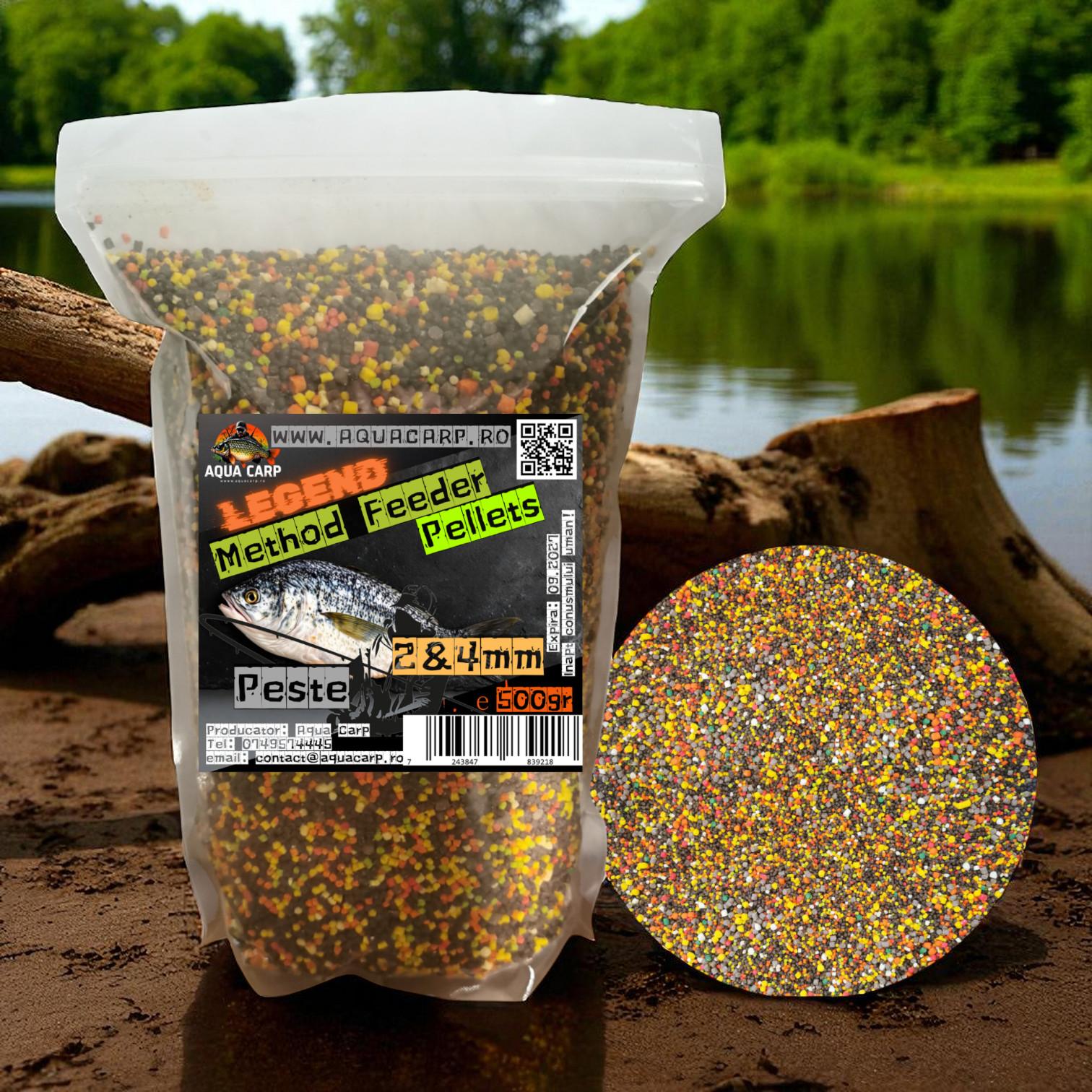 Pelete AquaCarp Legend Method Feeder 2&4mm Fish Mix 500gr