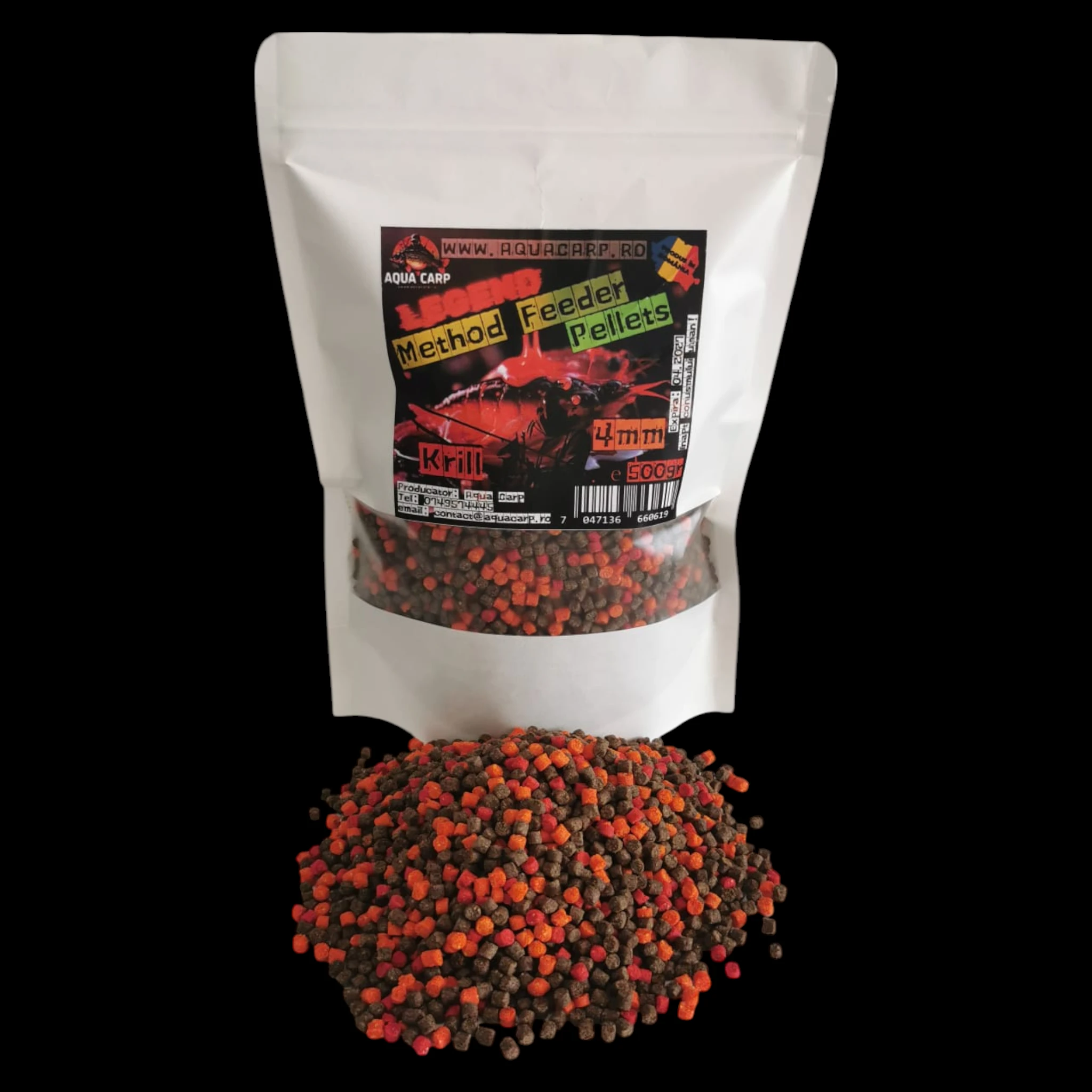 Pelete AquaCarp Legend Method Feeder 4mm Krill 500gr