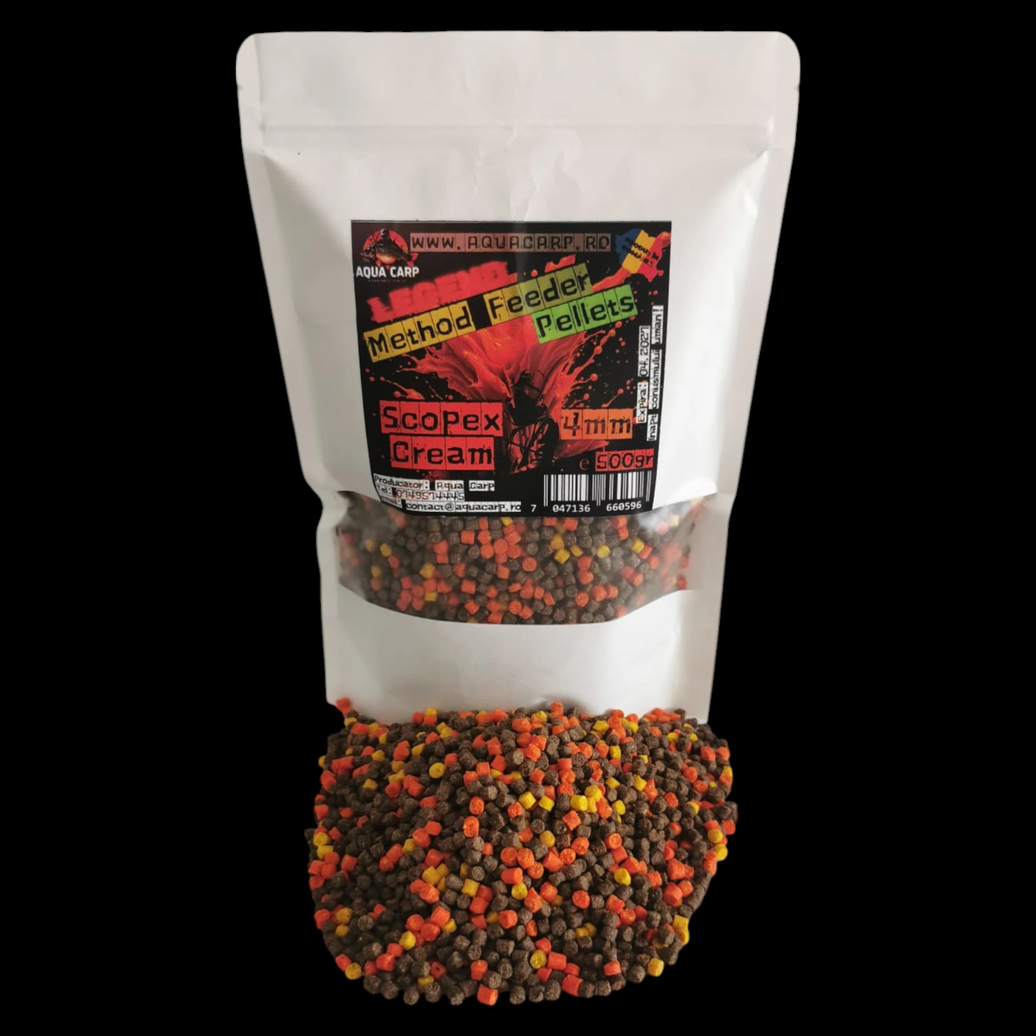 Pelete AquaCarp Legend Method Feeder 4mm Scopex Cream 500gr
