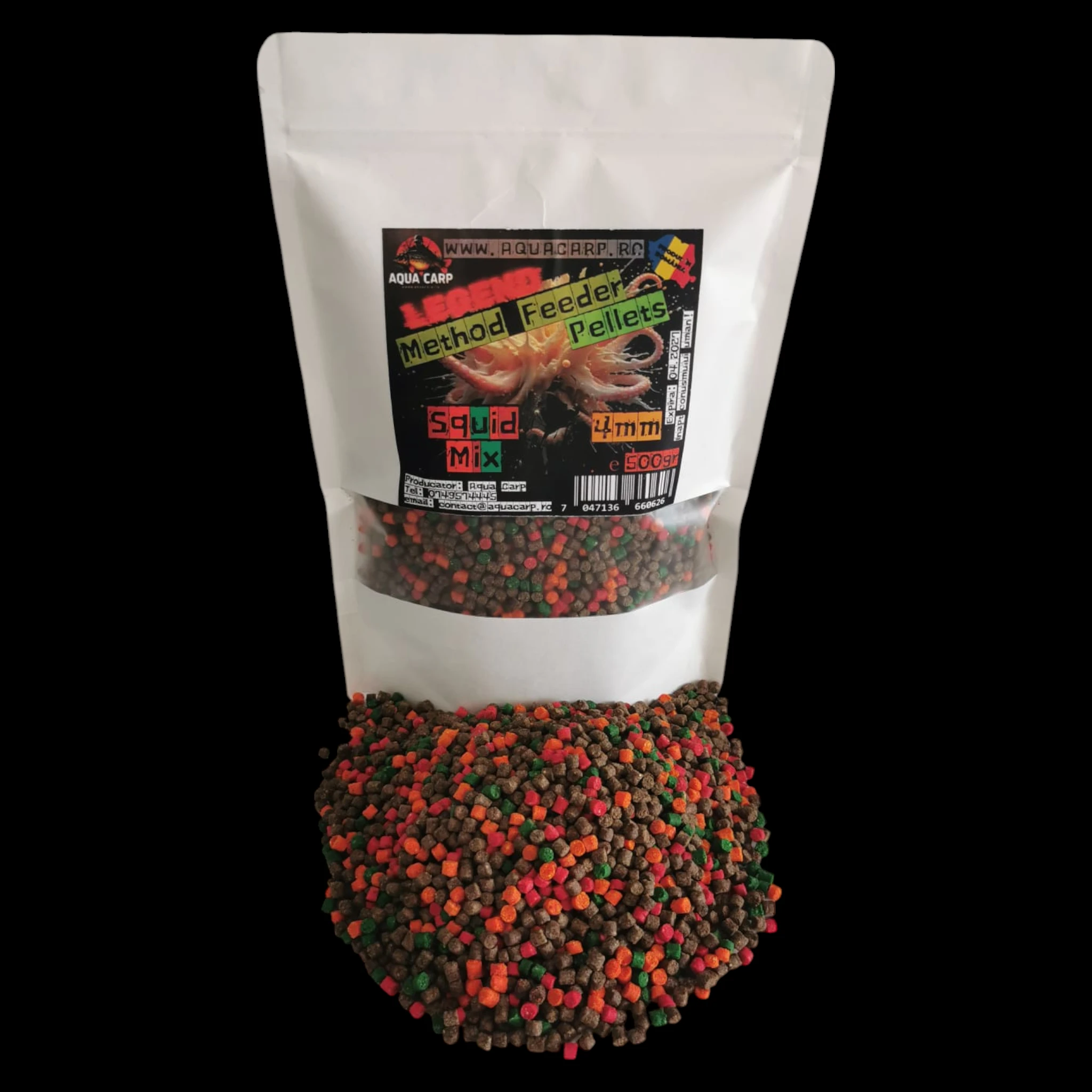 Pelete AquaCarp Legend Method Feeder 4mm Squid Mix 500gr
