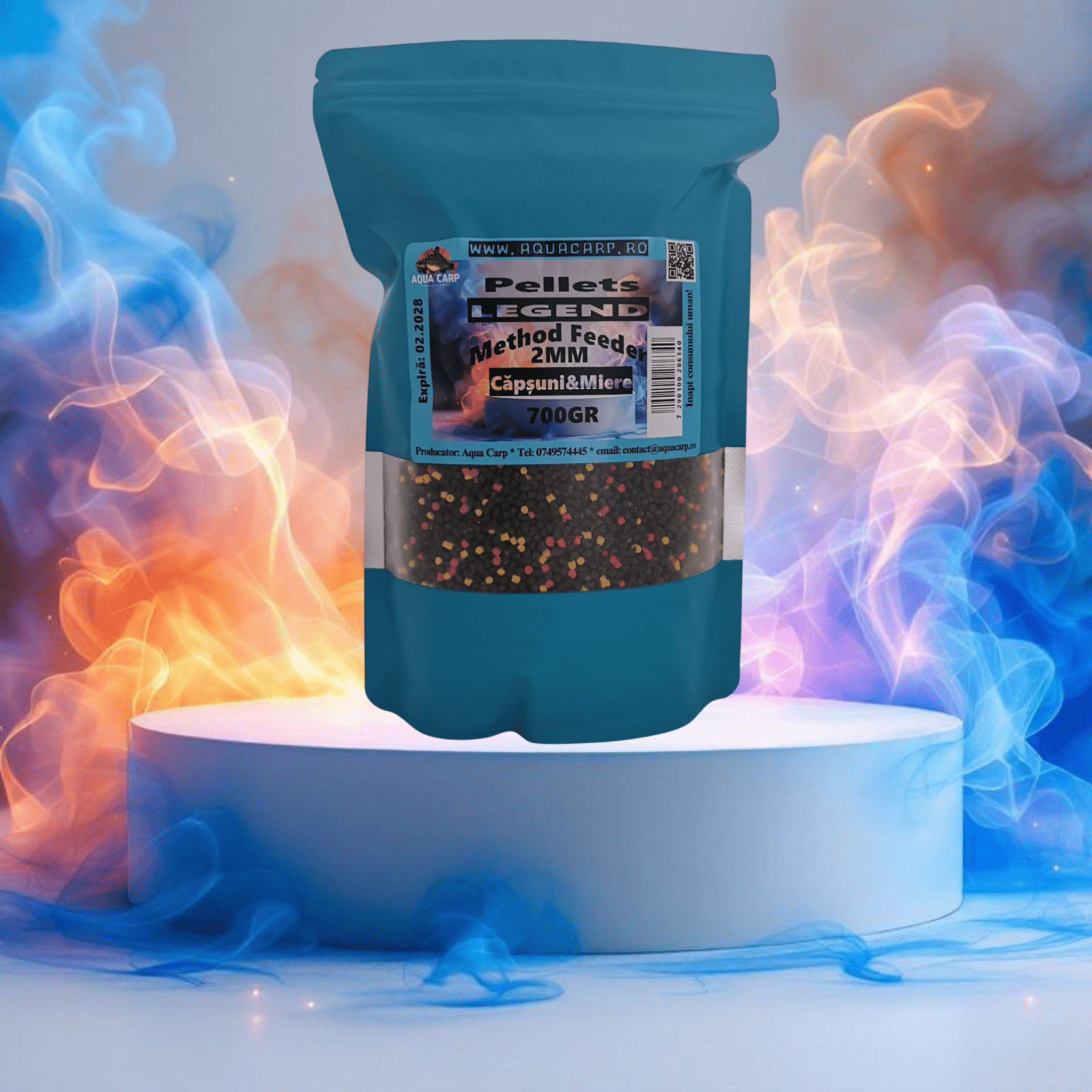 Pelete 2mm AquaCarp LEGEND Method Feeder Căpșuni&Miere 700GR